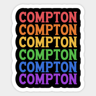 COMPTON RAINBOW TYPOGRAPHY Sticker